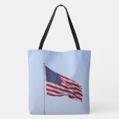American Flag Wave in the Sky Color Large Tasche (Rückseite)