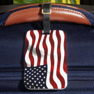 American Flag Wave Luggage Tag Gepäckanhänger