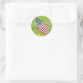 American Flag Wave Runder Aufkleber (Tasche)