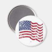 American Flag Waving - beängstigend Magnet (Vorderseite/Rückseite)