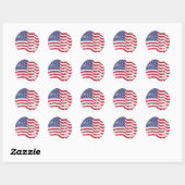 American Flag Waving - beängstigend Runder Aufkleber (Blatt)