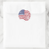 American Flag Waving - beängstigend Runder Aufkleber (Tasche)