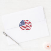 American Flag Waving - beängstigend Runder Aufkleber (Umschlag)