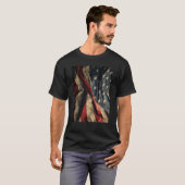 American Flag Waving Fabric Design Men's T-Shirt (Vorne ganz)
