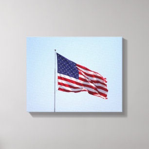 American Flag Waving in the Sky Color 11x14 Leinwanddruck