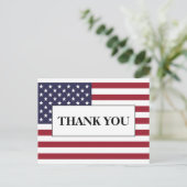 American Flag Wedding Danke Ankündigungspostkarte (Stehend Vorderseite)