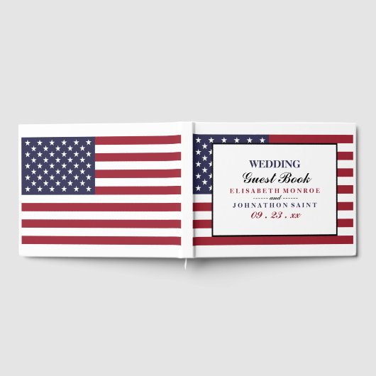 American Flag Wedding Gästebuch (Voll)