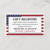 American Flag Wedding Gift Registry Begleitkarte (Vorderseite)
