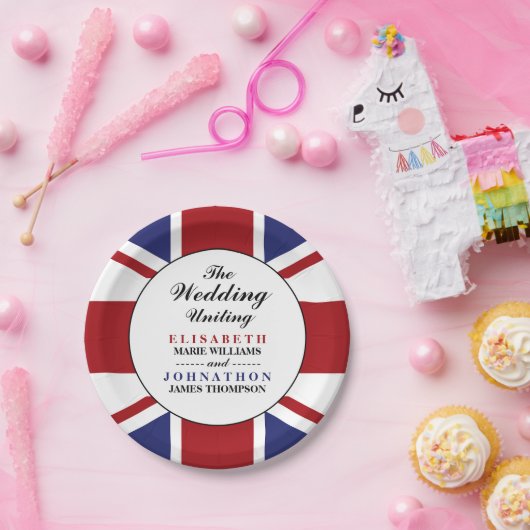 American Flag Wedding Pappteller (Party)