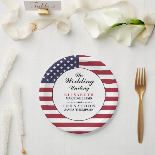 American Flag Wedding Pappteller (Hochzeit)