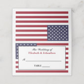 American Flag Wedding Platzkarte (Außenseite Aufgefaltet)