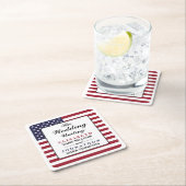 American Flag Wedding Rechteckiger Pappuntersetzer (Vor Ort)