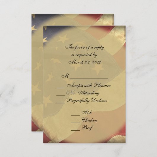American Flag Wedding RSVP (Vorne/Hinten)