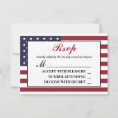 American Flag Wedding RSVP Karte (Vorderseite)