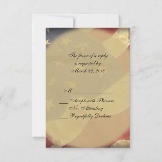 American Flag Wedding RSVP Karte (Vorderseite)