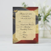 American Flag Wedding RSVP mit Menü (Stehend Vorderseite)