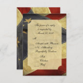 American Flag Wedding RSVP mit Menü (Vorne/Hinten)
