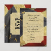 American Flag Wedding RSVP mit Menü Karte (Vorne/Hinten)