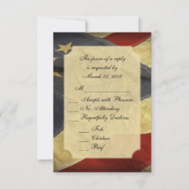 American Flag Wedding RSVP mit Menü Karte