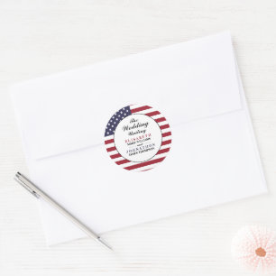 American Flag Wedding Runder Aufkleber