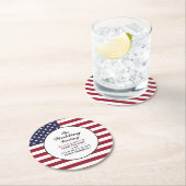 American Flag Wedding Runder Pappuntersetzer (Vor Ort)