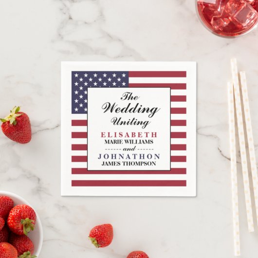 American Flag Wedding Serviette (Beispiel)
