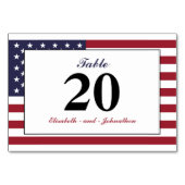 American Flag Wedding Tischnummer (Vorderseite)