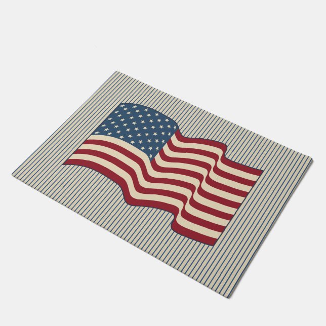 American Flag Welcome Mat Doormat Rug Geschenk Fußmatte (Schrägansicht)