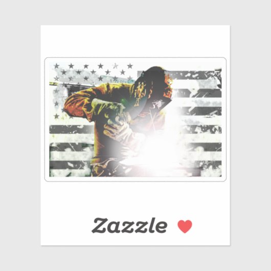 American Flag Welder Aufkleber (Blatt)