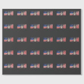 American Flag Welder Skull Metalworking USA Wart Geschenkpapier (Flach)