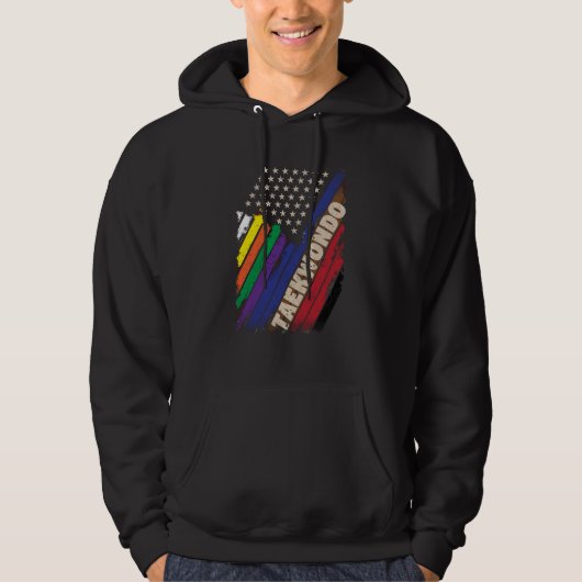 American Flag White Black Belt Colors Hoodie (Vorderseite)