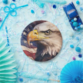 American Flag with Bald Eagle Head Pappteller (Party)