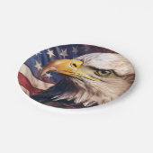 American Flag with Bald Eagle Head Pappteller (Schrägansicht)