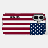 American Flag with Custom Text Case-Mate iPhone Hülle (Rückseite (Horizontal))