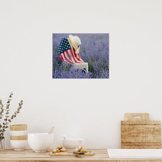 American Flag with Hat Poster (Küche)