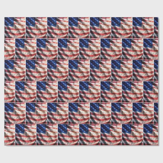 American Flag With Musical Notes Geschenkpapier (Flach)