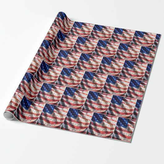 American Flag With Musical Notes Geschenkpapier (Ungerollt)