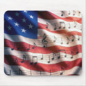 American Flag With Musical Notes Mousepad (Vorne)