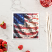 American Flag With Musical Notes Serviette (Beispiel)