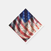 American Flag With Musical Notes Serviette (Ecke)
