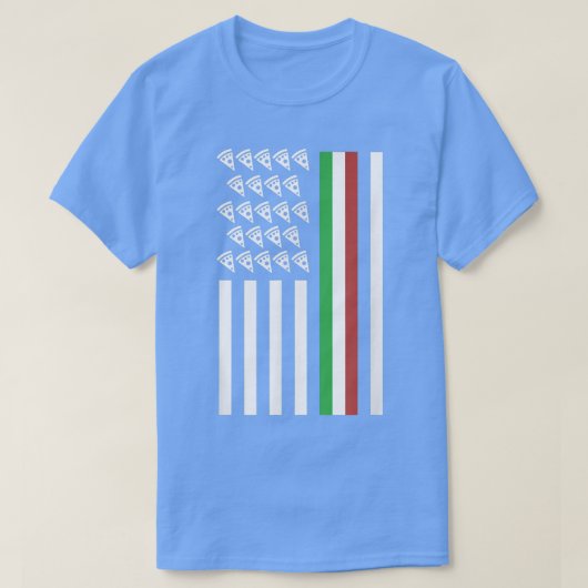 American Flag With Pizza Funny Italy Italian Pride T-Shirt (Design vorne)