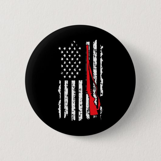 American Flag Women Men Shotgun Jagd Button (Vorderseite)