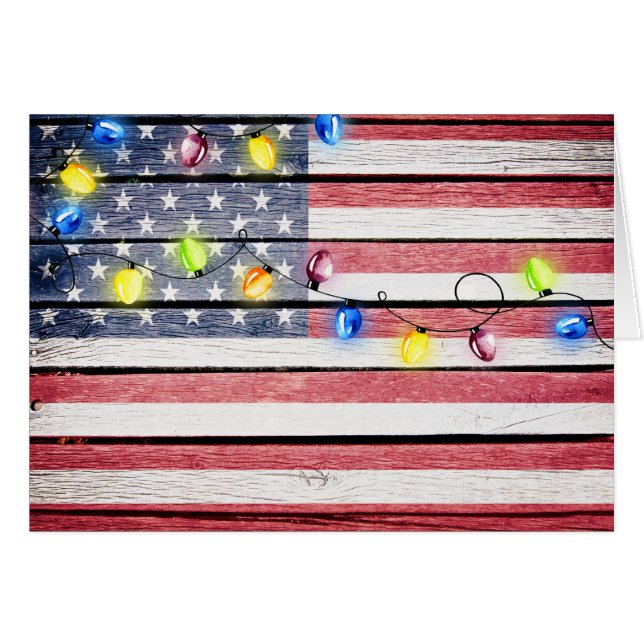 American Flag Wood Bild Weihnachten (Vorderseite (Horizontal))