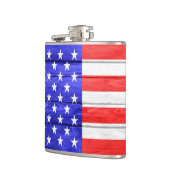 American Flag Wood Flachmann (Links)