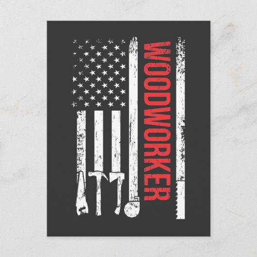 American Flag Woodworker Carpenter Tools Handwerke Postkarte (Vorderseite)