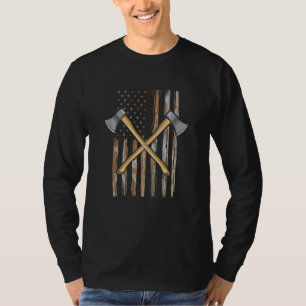 American Flag Woodworker Woodworking Men Lumberjac T-Shirt