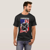 American Flag Woodworking  Carpenter Wood Working T-Shirt (Vorne ganz)