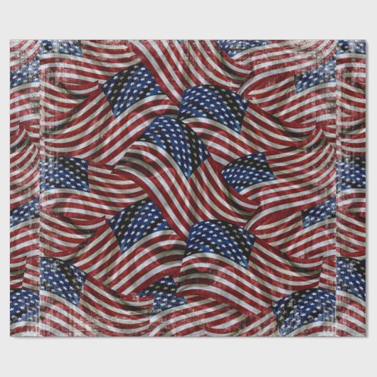 American Flag Wrapping Paper Geschenkpapier (Flach)