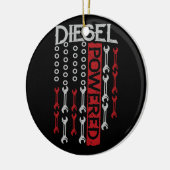American Flag Wrench Diesel Powered Motor Keramik Ornament (Links)