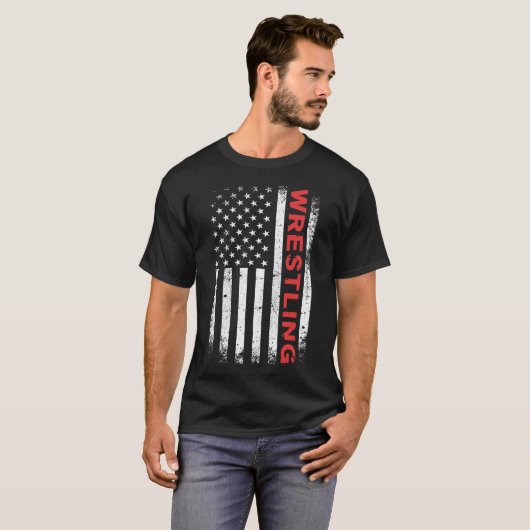 American Flag Wrestling T-Shirt (Vorne ganz)